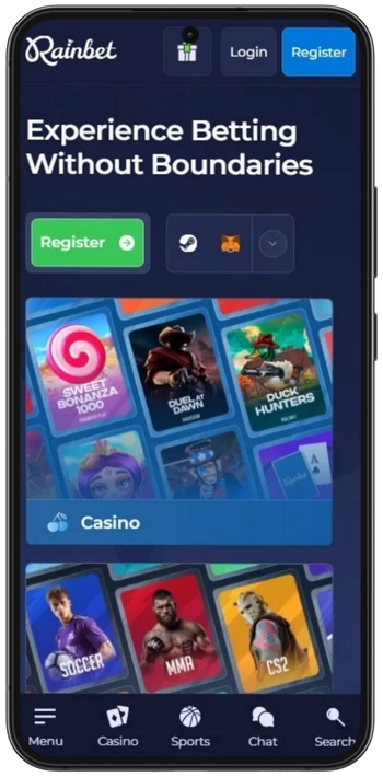 Rainbet αρχική σελίδα